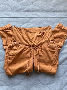 Old Navy Rust Orange Drawstring Linen-blend Joggers